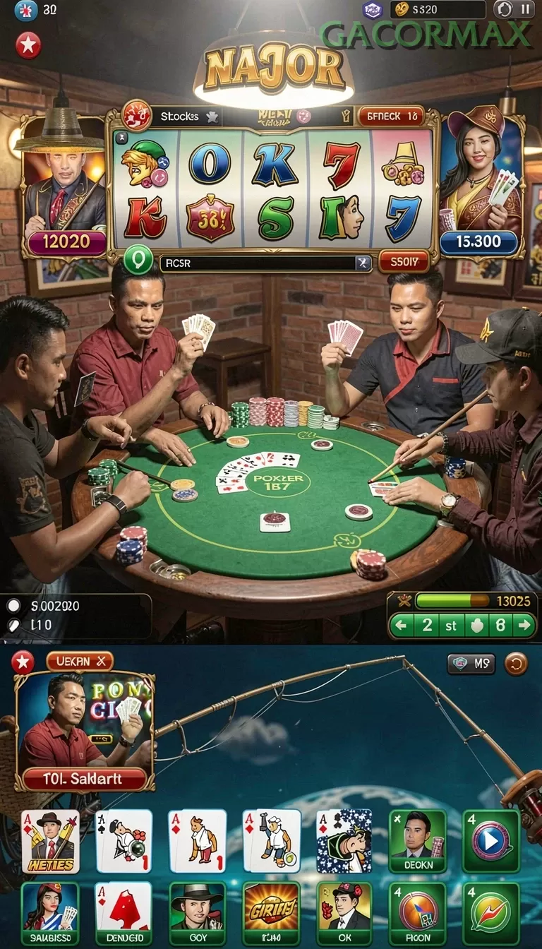 Cuplikan layar 555ZK — menu navigasi