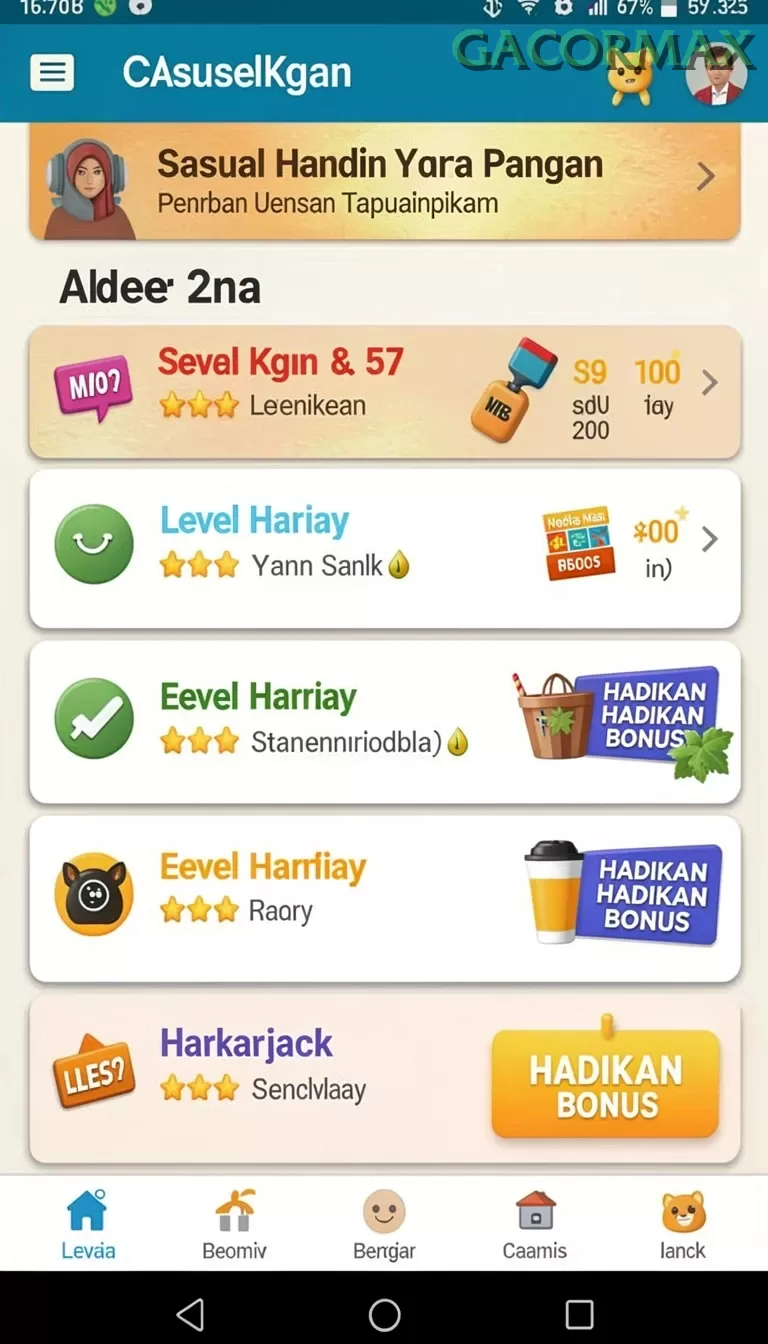 Cuplikan layar LIMATOGEL — aktivitas